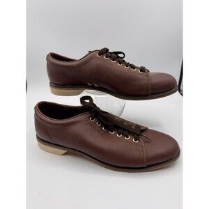 Vintage Don Carter Bowling Shoes Men's size 9.5 Genuine Leather Brown Retro